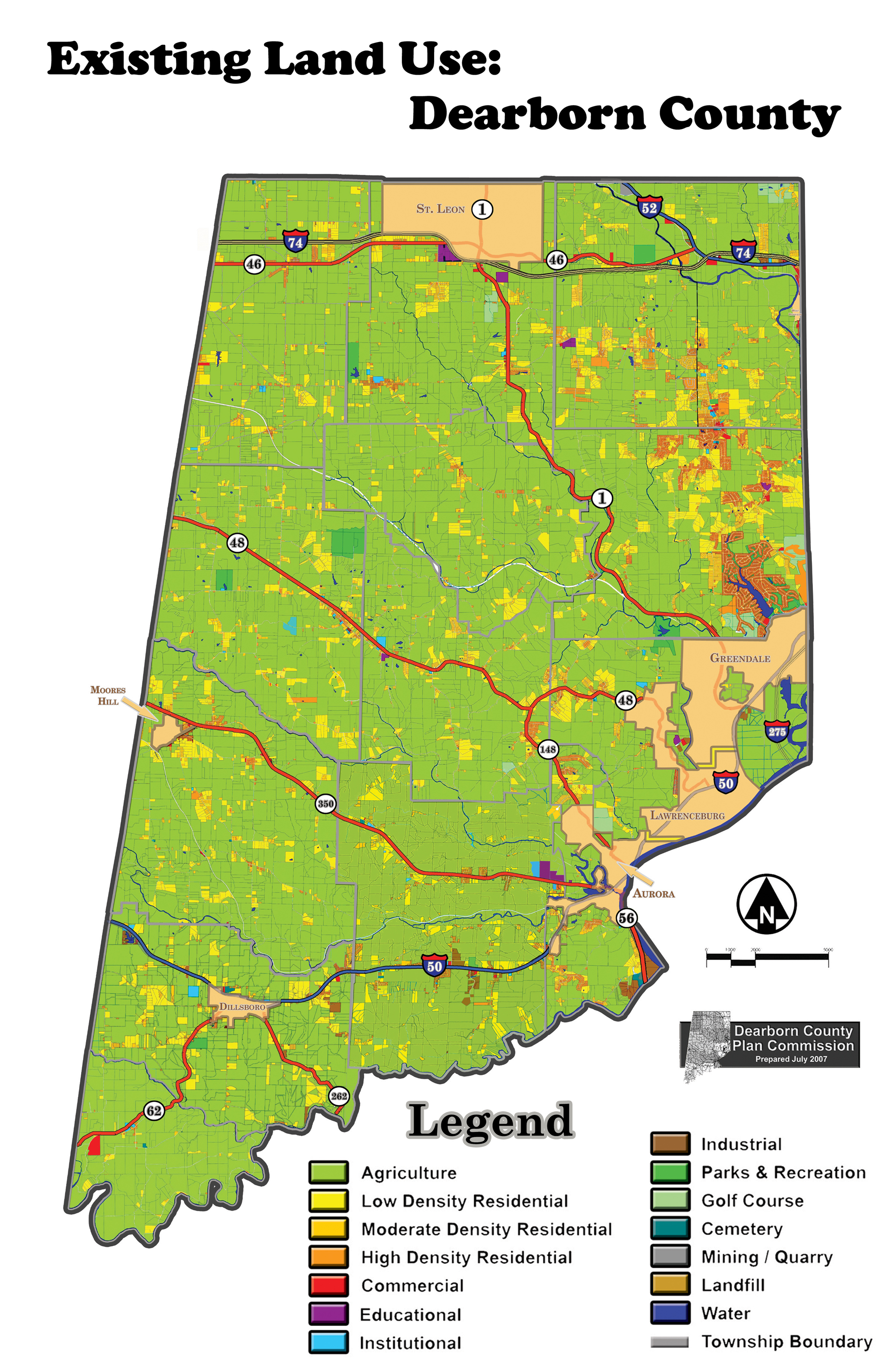 Dearborn County Property Lines Slideshow / Existing Land Use Maps Slide Show / Dearborn County, Indiana